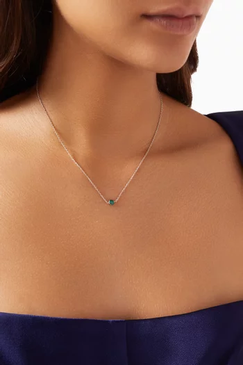 1970s Faux Emerald Swarovski Crystal Necklace