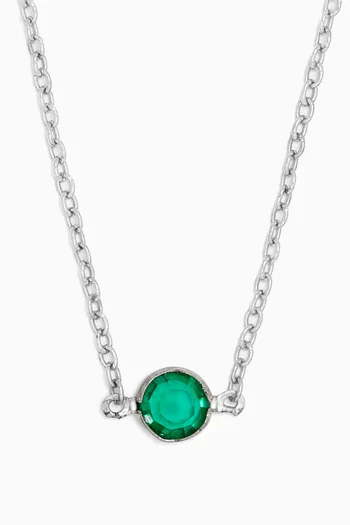 1970s Faux Emerald Swarovski Crystal Necklace