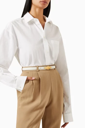 Diamond Clasp Belt in Polished Leather