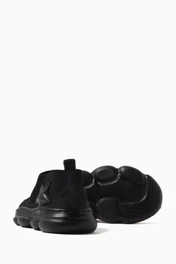 Star Appliqué Sock Sneakers in Woven Knit