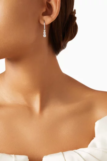 Attract Trilogy Round Pierced Earrings in Rhodium-plated Metal