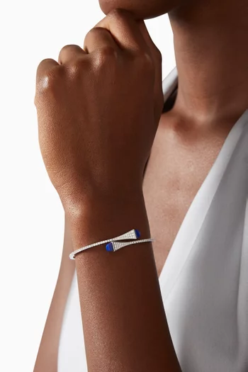 Cleo Diamond Slim Slip-on Bracelet in 18kt White Gold