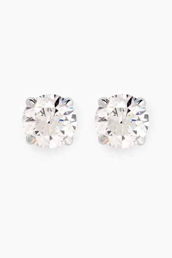 Round-cut Diamond Stud Earrings in 18kt White Gold