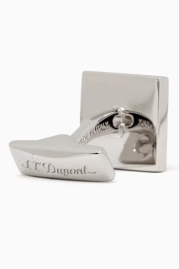 Square Diamond Head Cufflinks in Palladium
