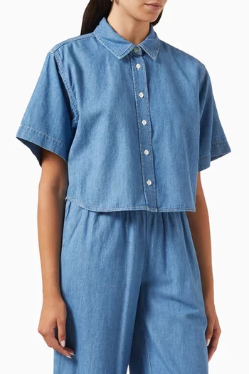 Oversized Crop Shirt in Chambray