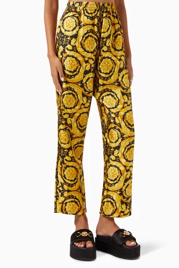 Barocco-print Pyjama Pants in Silk-twill