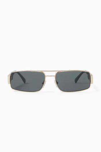 Meander Rectangle Sunglasses in Metal