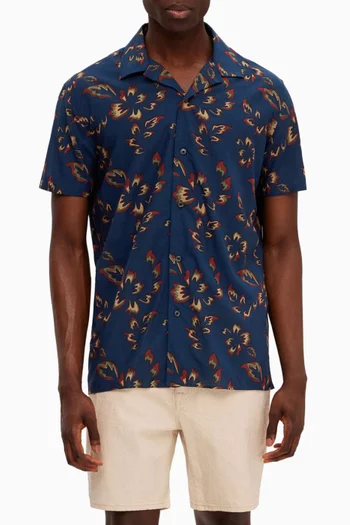 Viggo Floral-print Shirt in Organic Cotton-blend