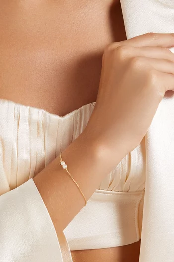 Kiku Pearl Bar Bracelet in 18kt Gold