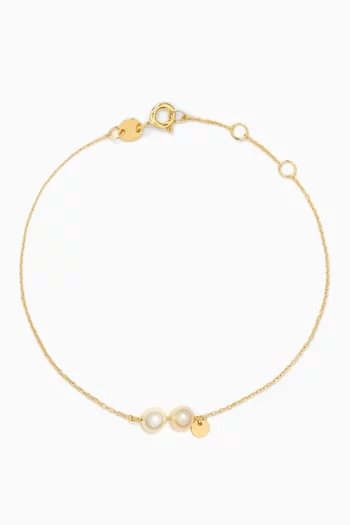 Kiku Pearl Bar Bracelet in 18kt Gold