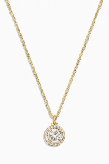Pave Halo Pendant Necklace in Metal