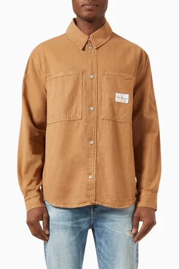 Logo Patch Shirt in Canvas