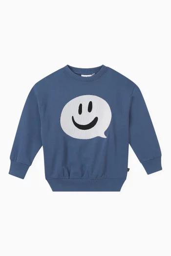 Mar Smiley Face Sweatshirt in Cotton