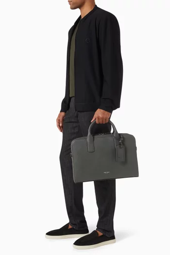 Logo Laptop Bag in Leather