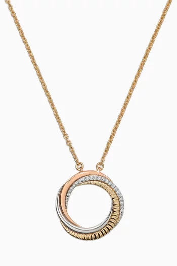 Revolve Trio Diamond Necklace in 18kt Mixed Gold
