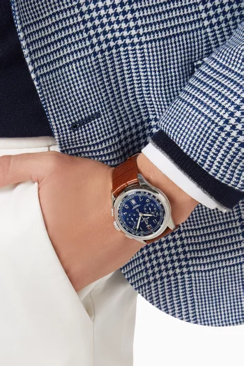 ساعة بريميير B01 كرونوغراف ستانلس ستيل وجلد، 42 مم