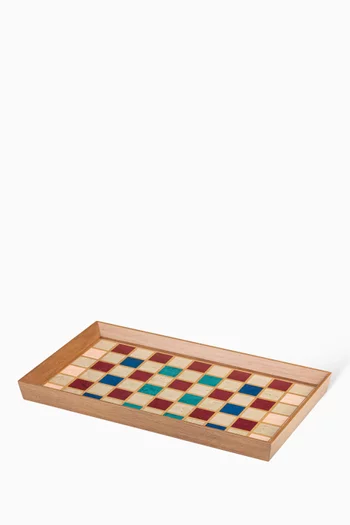 Rectangle Chess Serving Tray in Solid Walnut