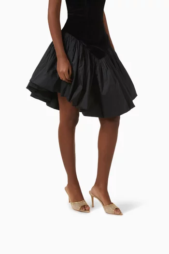 Rania 85 Organza Crystal Mules in Suede