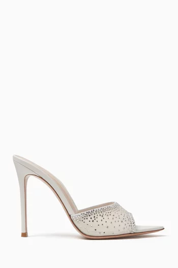 حذاء مفتوح رانيا مرصع بالكريستال أورجانزا وشمواه بكعب 105 مم