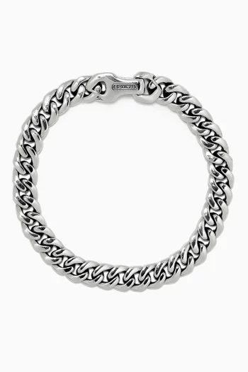 Curb Chain Bracelet in Sterling Silver, 8mm