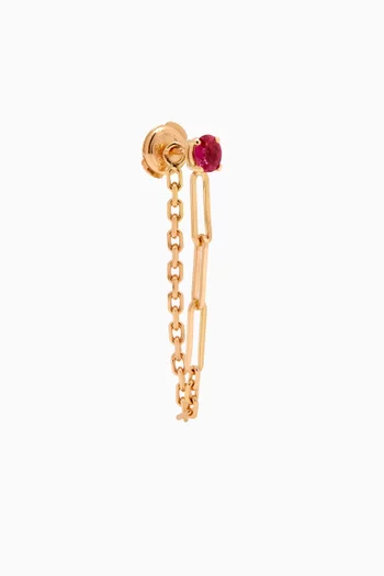 Bo Chain Ruby Single Earring in 18kt Gold