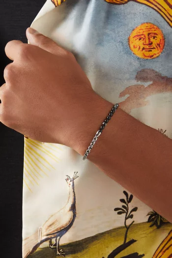 Sennit Box Bracelet in Ruthenium-plated Sterling Silver