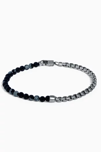 Sennit Box Bracelet in Ruthenium-plated Sterling Silver