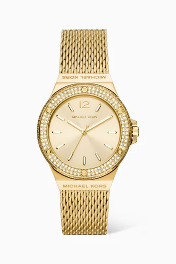 Lennox Crystal Stainless Steel Watch, 37mm