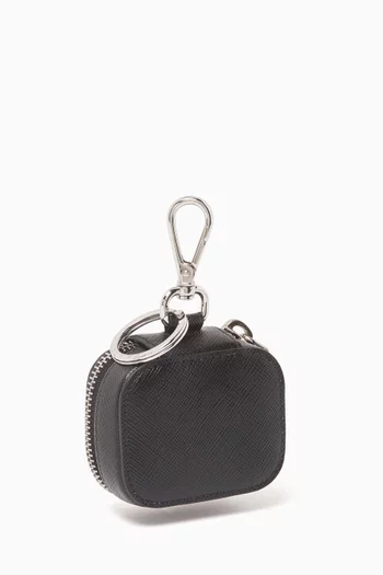 Logo-detail Coin Holder in Saffiano Leather