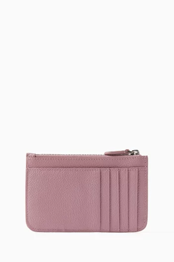 Cash Large Long Coin & Card Holder in Grained Calfskin