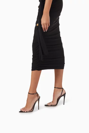 Gianni 120 Mule Sandals in PVC & Vegan Kid Suede