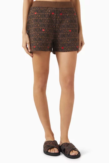All-over logo Shorts in Cotton Blend
