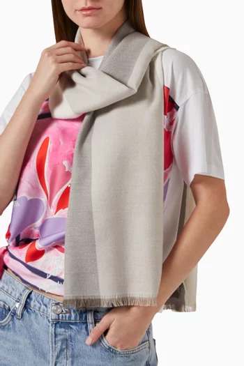 Striped Scarf in Viscose-blend