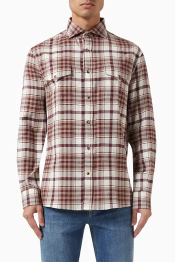 Madras Easy-fit Shirt in Cotton Flannel