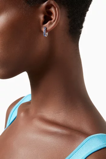 أقراط كاسكيد دائرية مرصعة بياقوت ذهب أبيض عيار 18