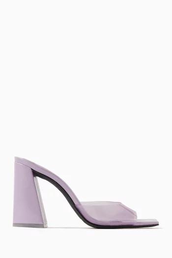Joanna 90 Mule Sandals in PVC & Patent Leather