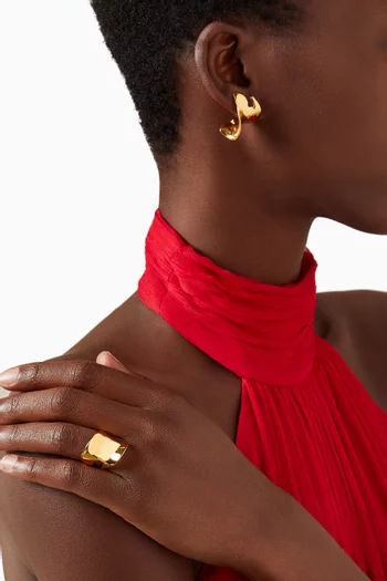 Tavros Earrings in 22kt Gold-plated Bronze
