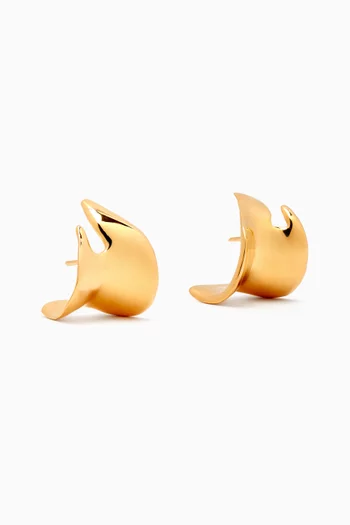 Tavros Earrings in 22kt Gold-plated Bronze