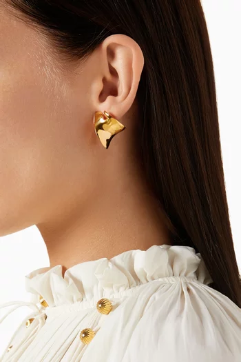 Tavros Earrings in 22kt Gold-plated Bronze