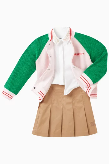 Colour-blocked Bomber Jacket in Wool
