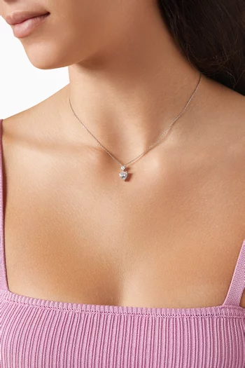 Heart Crystal Necklace in Sterling Silver