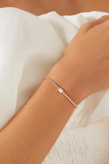 Emerald Tennis Bracelet in Gold-plated Brass