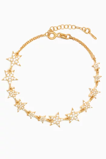 Star Crystal Bracelet in Gold-plated Brass