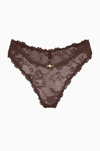 Stretch Lace Dipped Thong