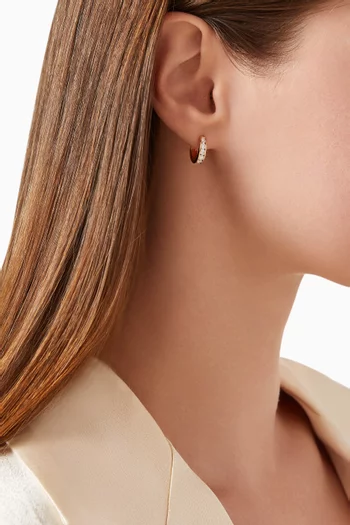 Channel Set Diamond Huggies in 18kt Rose Gold