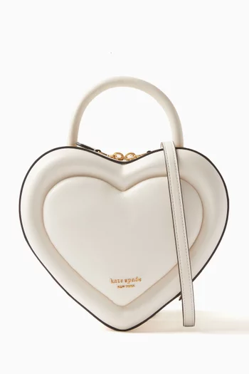 Pitter Patter 3D Heart Crossbody Bag in Leather