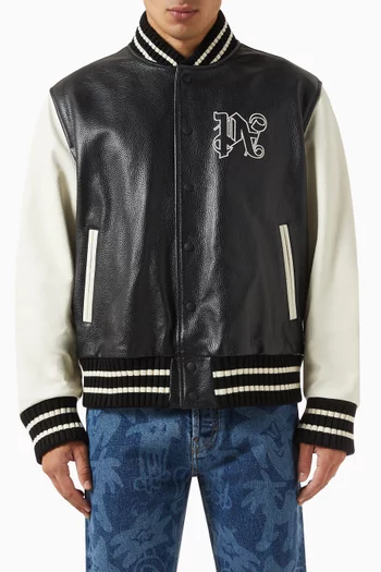 Monogram Varsity Jacket in Leather