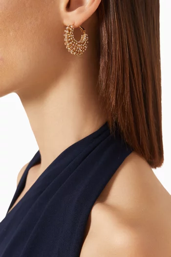 Izzia Crystal Hoop Earrings in Gold-plated Metal