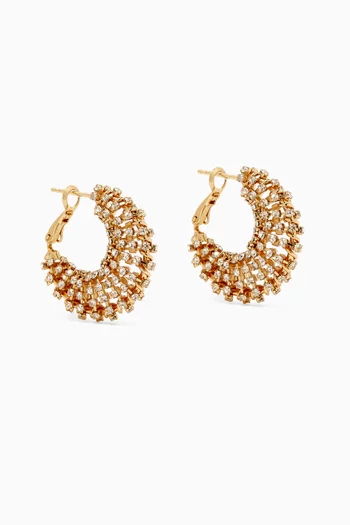 Izzia Crystal Hoop Earrings in Gold-plated Metal