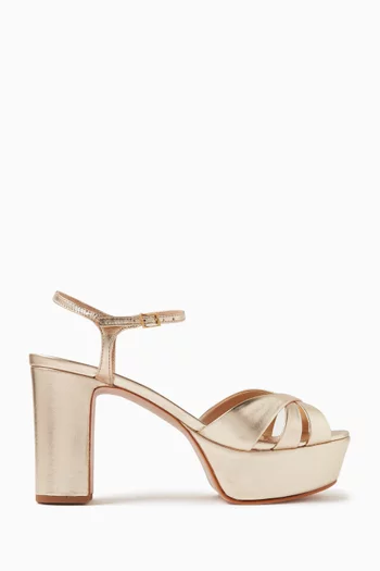 Keefa 105 Platform Sandals in Metallic Leather